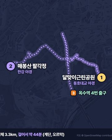 Oksu & Geumho walking route map