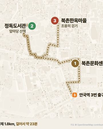 Bukchon walking route map