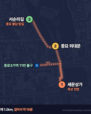 Jongno at Night walking route map