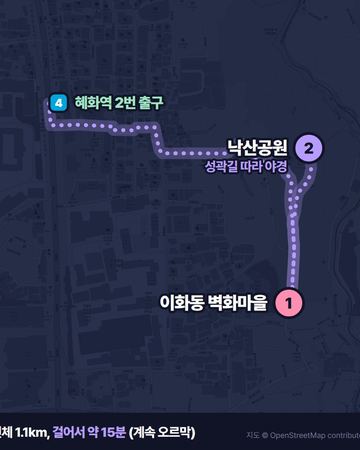 Naksan Park walking route map