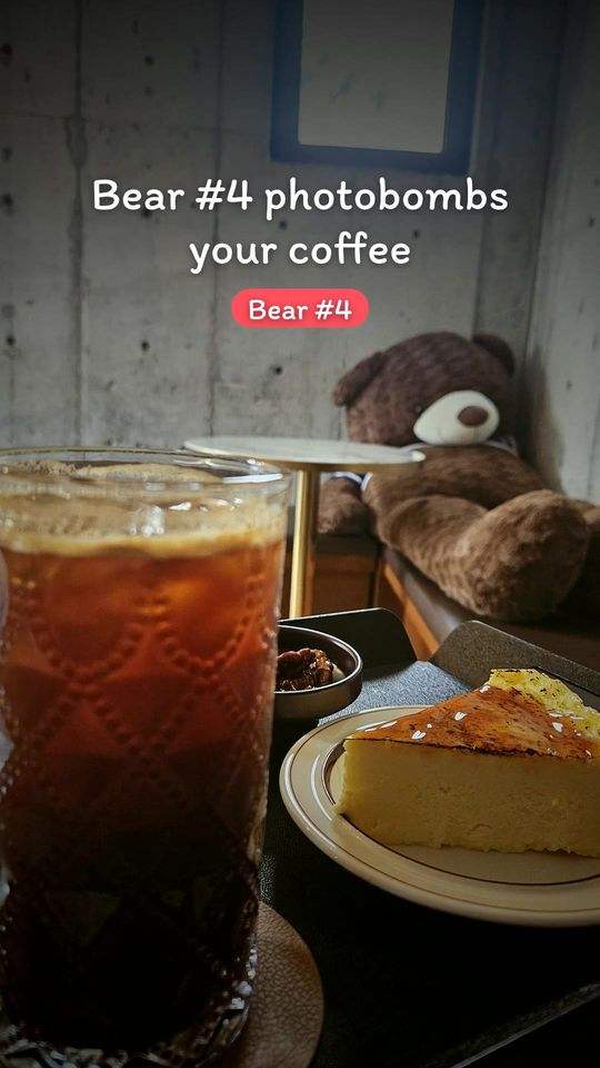 Bear number 4 behind the coffee